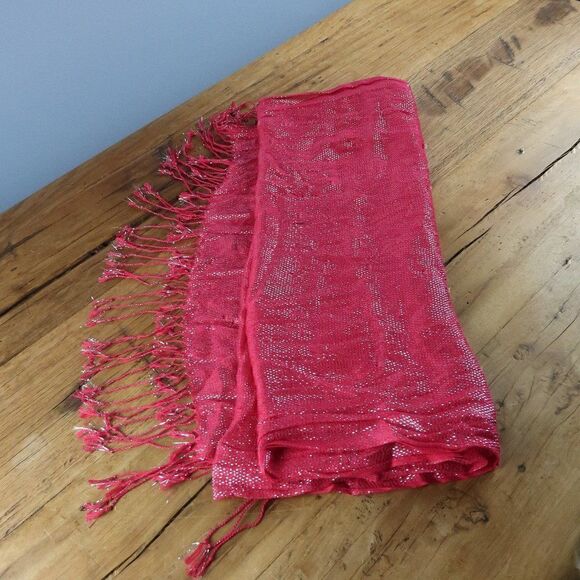 TARGET HOT PINK & SILVER METALLIC SCARF/SHAWL/WRAP - Picture 1 of 4